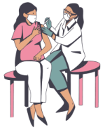 Person getting a flu shot 